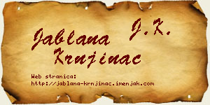 Jablana Krnjinac vizit kartica